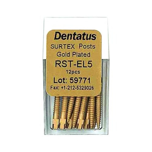 Dentatus RST-EL5 Surtex Classic Gold Plated Posts X-Long 5 L5 1.65 mm 12/Pk Dentatus RST-EL5 Surtex Classic Gold Plated Posts X-Long 5 L5 1.65 mm 12/Pk